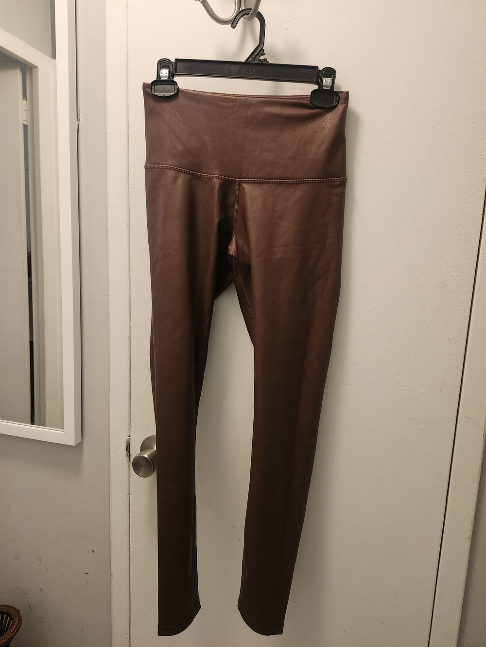 Joe Fresh Chocolate Brown Faux Leather Leggings